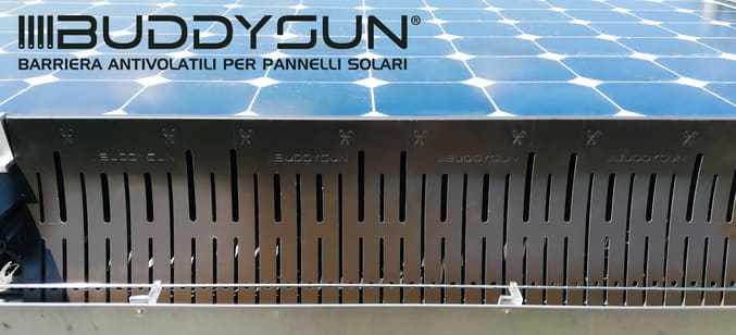 BUDDYSUN - Barriera brevettata anti piccioni per pannelli fotovoltaici
